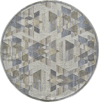 KAS Preston 8103 Gold Blue Geo Area Rug Lifestyle Image Feature