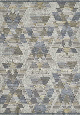 KAS Preston 8103 Gold Blue Geo Area Rug main image