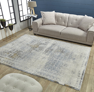 KAS Preston 8106 Ivory Blue Courtney Area Rug Lifestyle Image