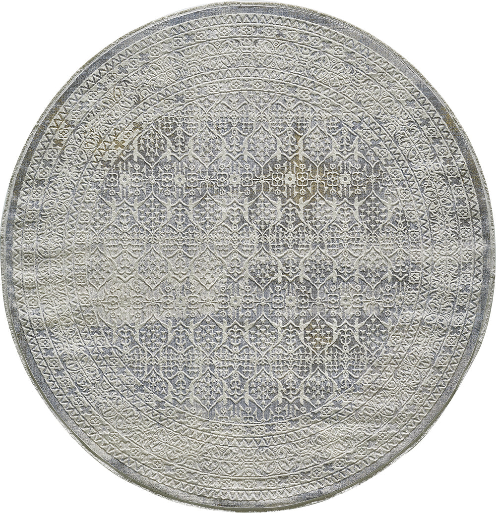 KAS Preston 8106 Ivory Blue Courtney Area Rug Lifestyle Image Feature