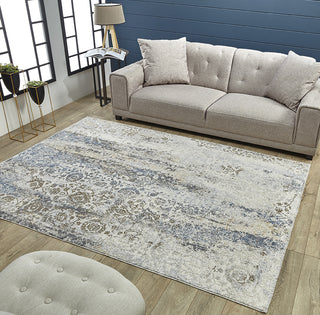 KAS Preston 8107 Ivory Blue Peyton Area Rug Lifestyle Image