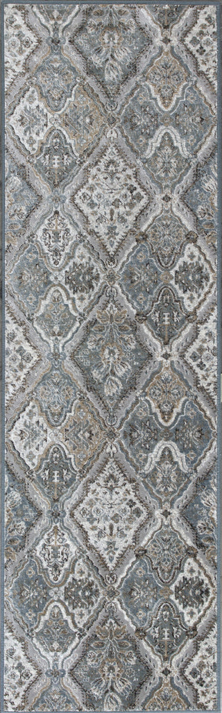 KAS Provence 8602 Silver / Blue Palazzo Area Rug Round Image