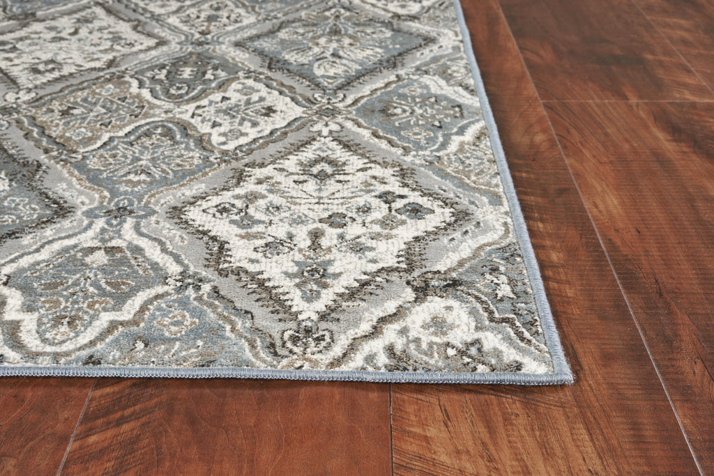 KAS Provence 8602 Silver / Blue Palazzo Area Rug Runner Image Feature