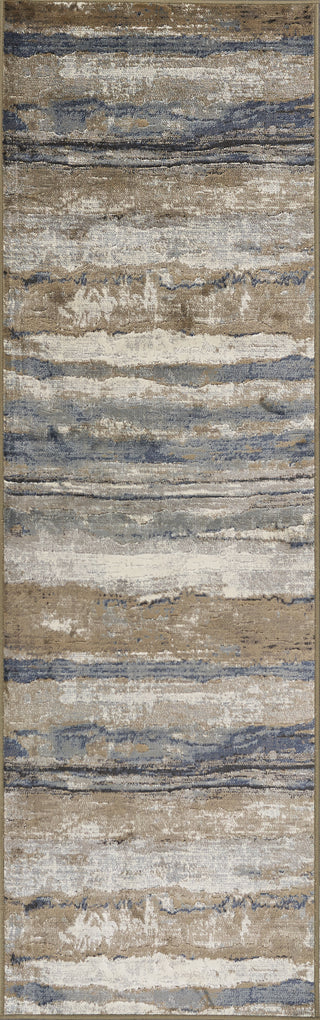 KAS Provence 8603 Ivory/Blue Landscape Area Rug Runner Image