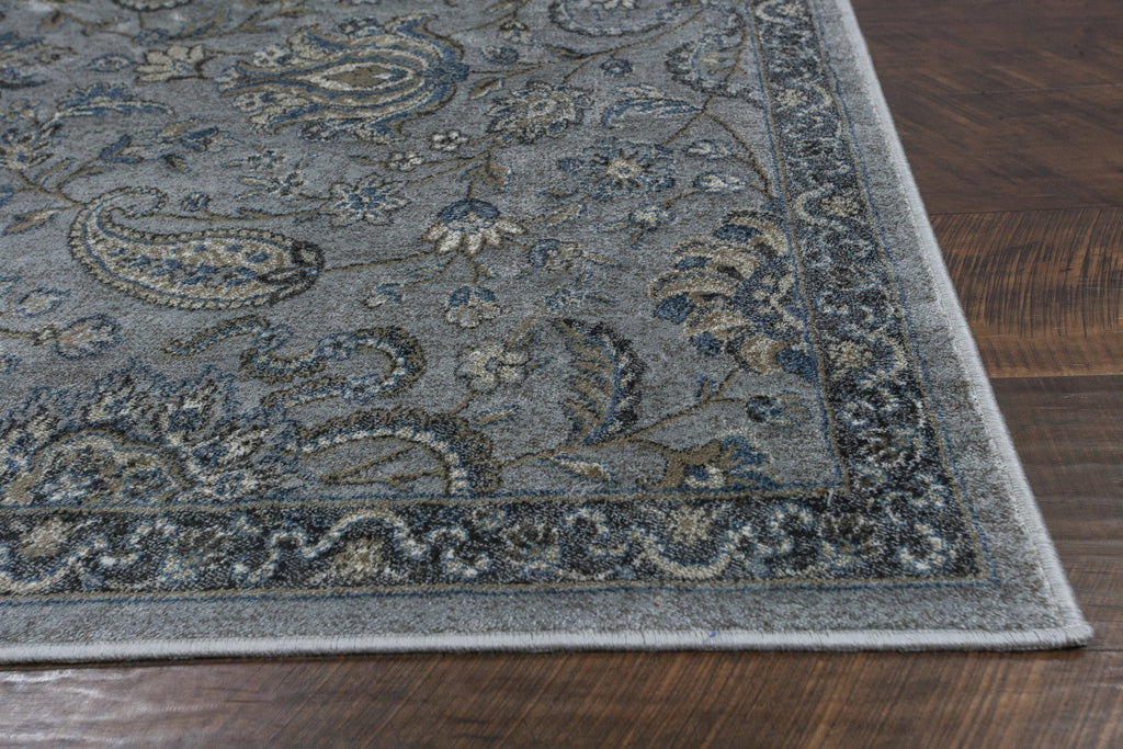 KAS Provence 8613 Silver/Blue Mahal Area Rug Round Image Feature