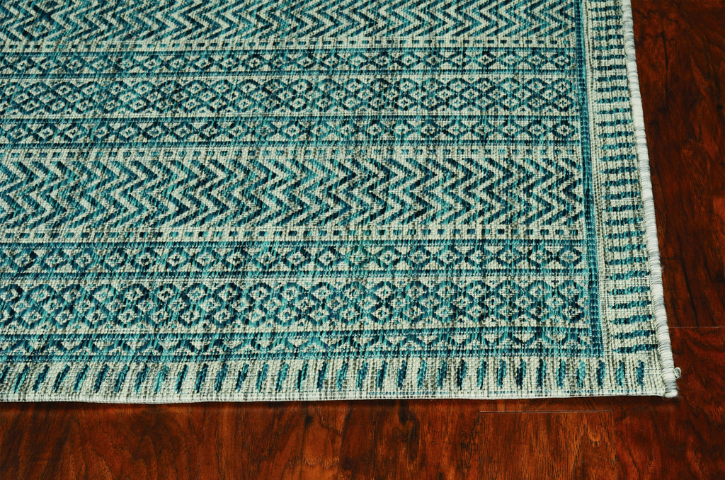 KAS Provo 5755 Teal Area Rug Round Image Feature