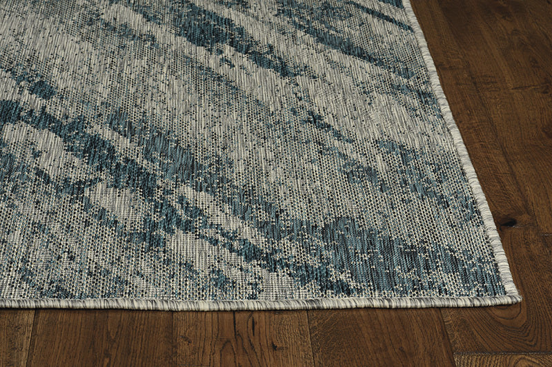 KAS Provo 5765 Grey/Teal Strokes Area Rug Lifestyle Image Feature