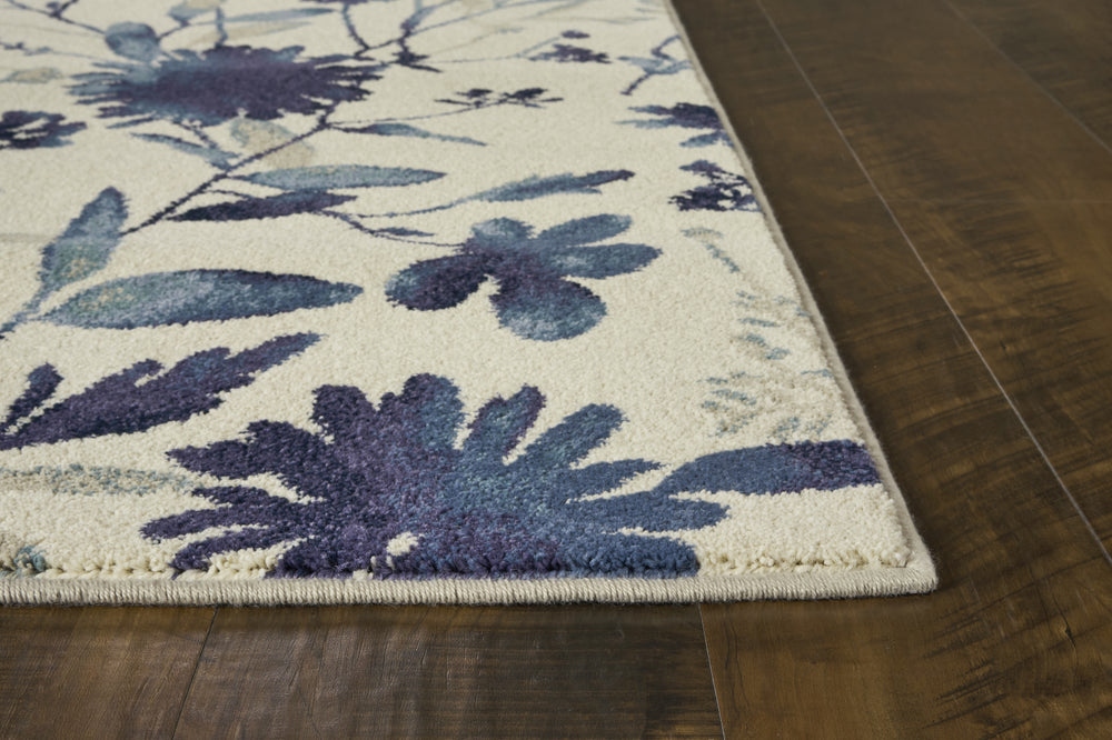 KAS Reflections 7415 Blue Watercolors Area Rug Round Image Feature