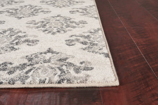 KAS Reflections 7431 Grey Damask Area Rug Round Image Feature