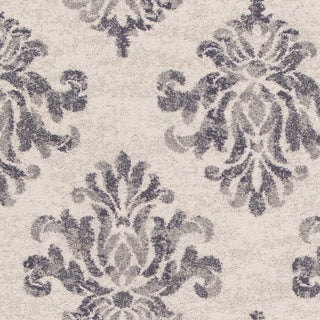 KAS Reflections 7431 Grey Damask Area Rug Corner Image