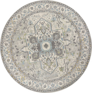 KAS Reina 9501 Grey/Blue Sutton Area Rug Round Image