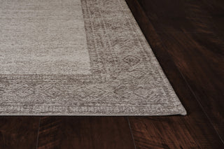 KAS Retreat 0114 Taupe Border Area Rug Corner Image