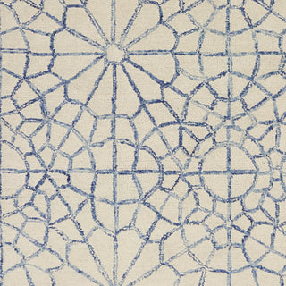 KAS Sasha 6626 Ivory/Blue Mosaic Area Rug Corner Image