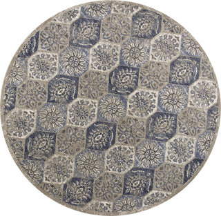 KAS Seville 9451 Pewter Mosaic Area Rug Corner Image