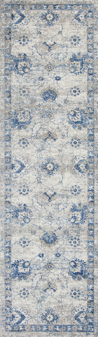 KAS Seville 9480 Grey/Blue Sutton Area Rug Runner Image