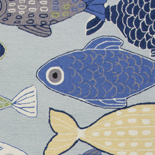 KAS Sonesta 2010 Lt Blue Sea Of Fish Area Rug