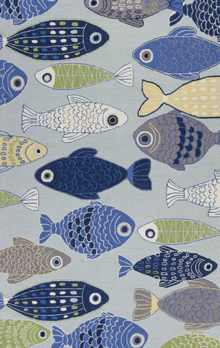 KAS Sonesta 2010 Lt Blue Sea Of Fish Area Rug main image