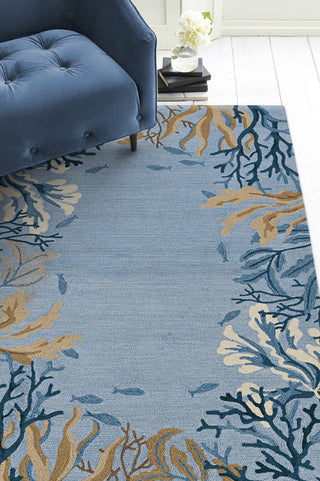 KAS Sonesta 2020 Steel Blue Lagoon Area Rug Lifestyle Image Feature