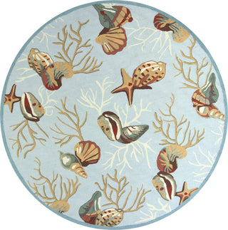 KAS Sonesta 2021 Blue Coral Reef Area Rug Round Image