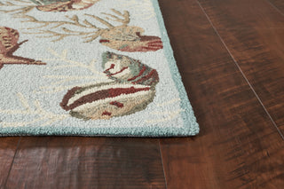 KAS Sonesta 2021 Blue Coral Reef Area Rug Corner Image