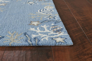 KAS Sonesta 2024 Sea Blue Coastal Area Rug Corner Image Feature