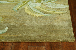 KAS Sparta 3102 Moss Palm Trees Area Rug Corner Image