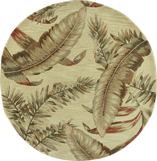 KAS Sparta 3124 Ivory Ferns Area Rug Round Image