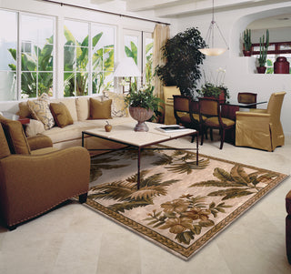 KAS Sparta 3133 Ivory Tropical Oasis Area Rug Round Image