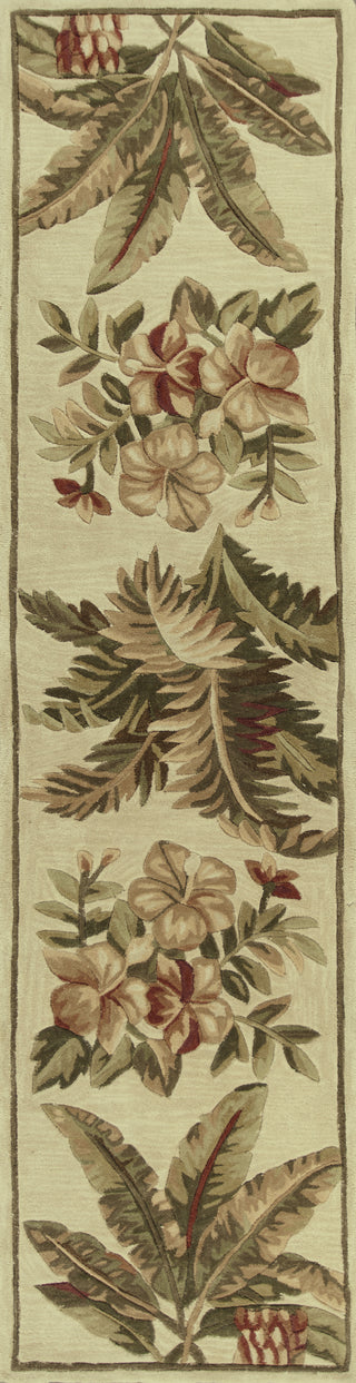 KAS Sparta 3133 Ivory Tropical Oasis Area Rug Corner Image