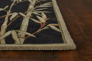 KAS Sparta 3147 Black Bamboo Border Area Rug Corner Image Feature