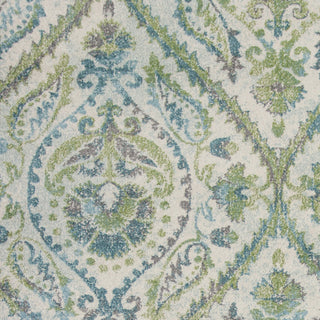 KAS Stella 6256 Ivory/Teal Parisian Area Rug Corner Image