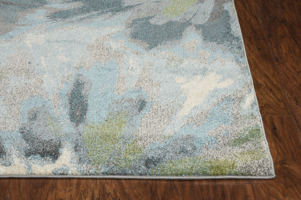 KAS Stella 6264 Teal Splash Area Rug Round Image Feature