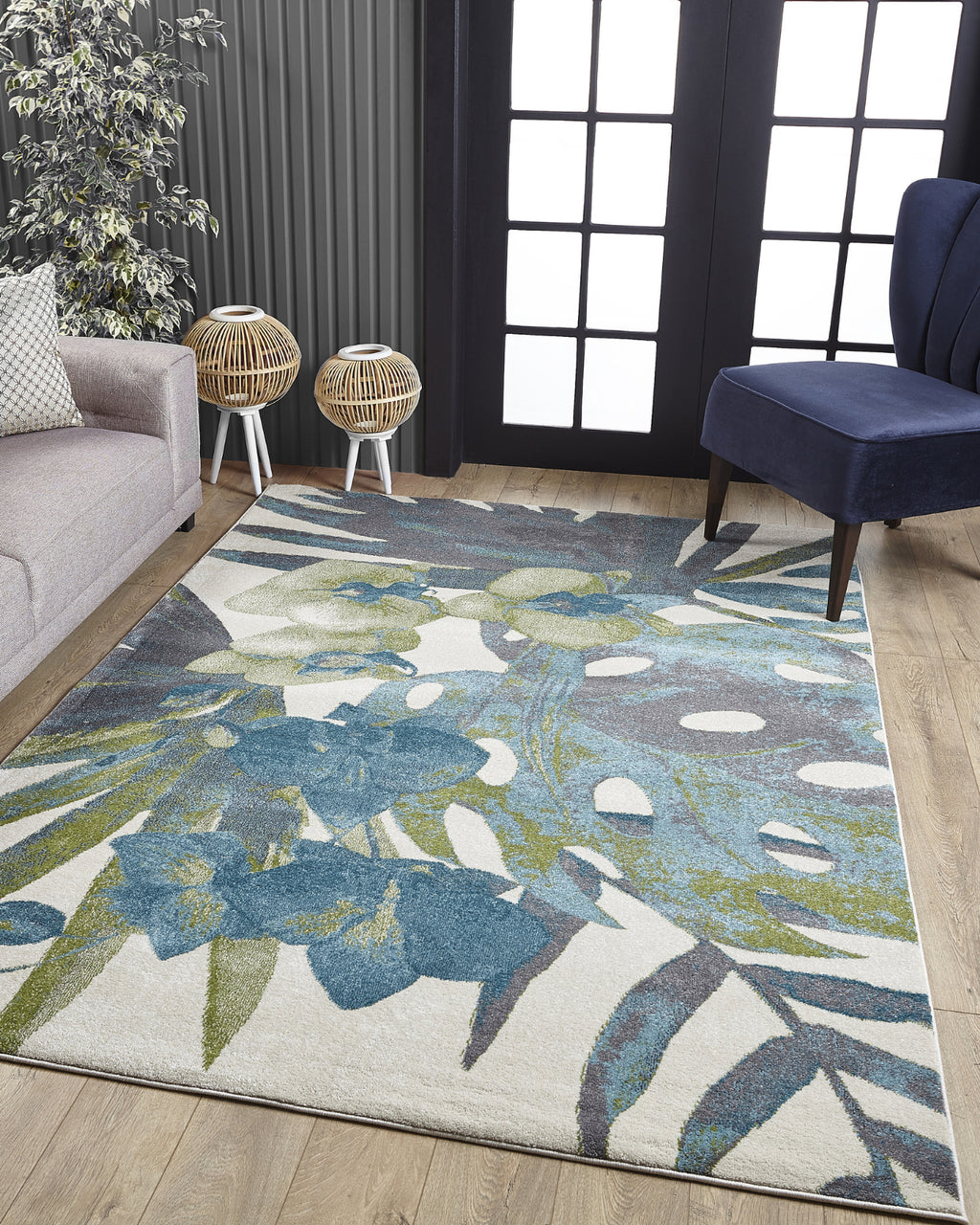 KAS Stella 6275 Green Palms Area Rug Lifestyle Image Feature