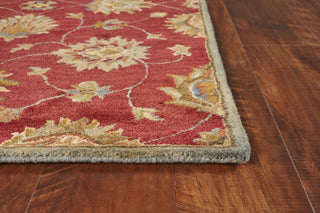 KAS Syriana 6003 Red Allover Kashan Area Rug Corner Image Feature