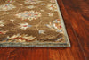 KAS Syriana 6004 Coffee Allover Kashan Area Rug Corner Image Feature