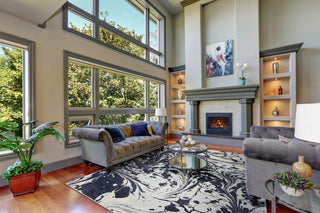 KAS Watercolors 6232 Blue Marble Area Rug Runner Image Feature