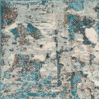 KAS Watercolors 6233 Ivory/Teal Area Rug Corner Image