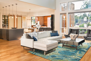 KAS Watercolors 6238 Teal Palette Area Rug Runner Image Feature