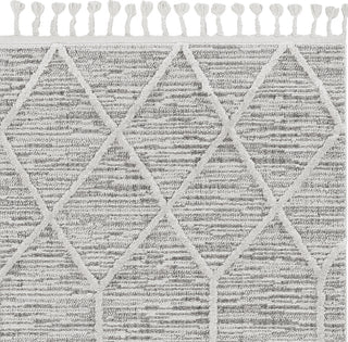 KAS Willow 1102 Ivory Grey Honeycomb Area Rug Lifestyle Image Feature