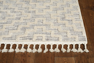 KAS Willow 1104 Ivory Grey Geo Area Rug Corner 