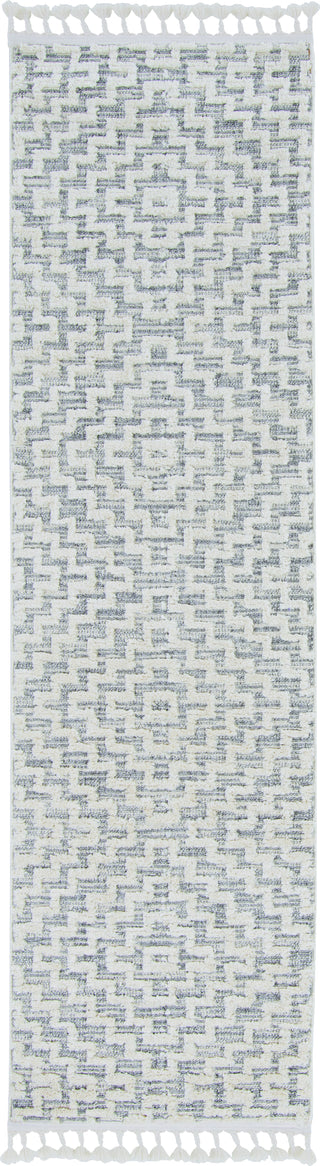 KAS Willow 1104 Ivory Grey Geo Area Rug Runner 