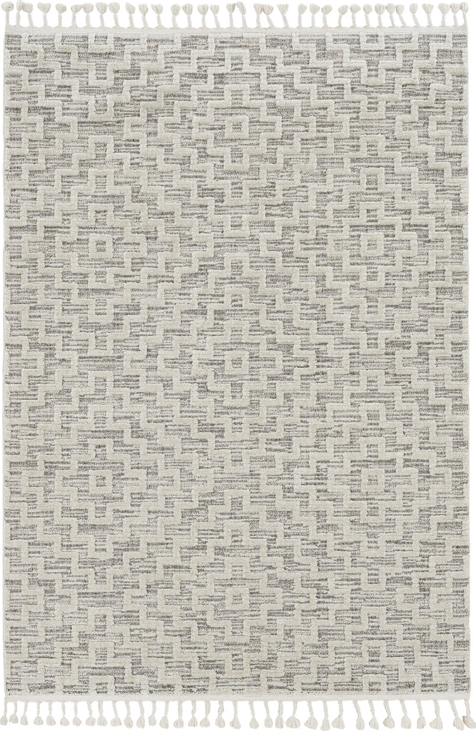 KAS Willow 1104 Ivory Grey Geo Area Rug Main Image 