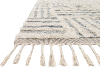 Loloi Khalid KF-01 Ivory/Sky Area Rug Corner 