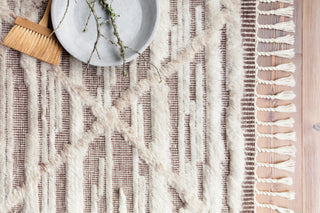 Loloi Khalid KF-07 Ivory/Taupe Area Rug Close Up