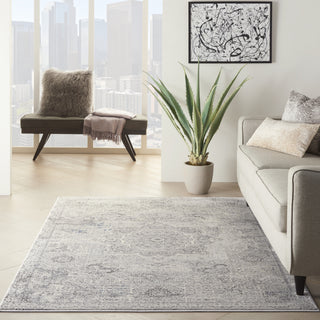 Nourison Grand Expressions KI52 Dark Grey Ivory Area Rug by Kathy Ireland Room Scene Feature