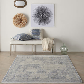 Nourison Grand Expressions KI56 Blue/Ivory Area Rug