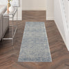 Nourison Grand Expressions KI58 Ivory Blue Area Rug by Kathy Ireland Room Scene Feature