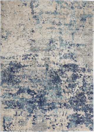 Nourison KI60 Ivory Shore KI61 Ivory/Dark Blue Area Rug