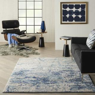 Nourison KI60 Ivory Shore KI61 Ivory/Dark Blue Area Rug