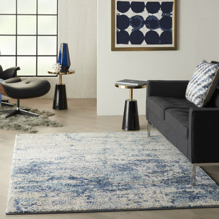 Nourison KI60 Ivory Shore KI61 Ivory/Dark Blue Area Rug